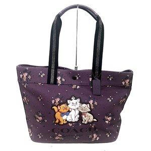COACH - Tote Bag 91130 PurplePink CanvasLeather Women